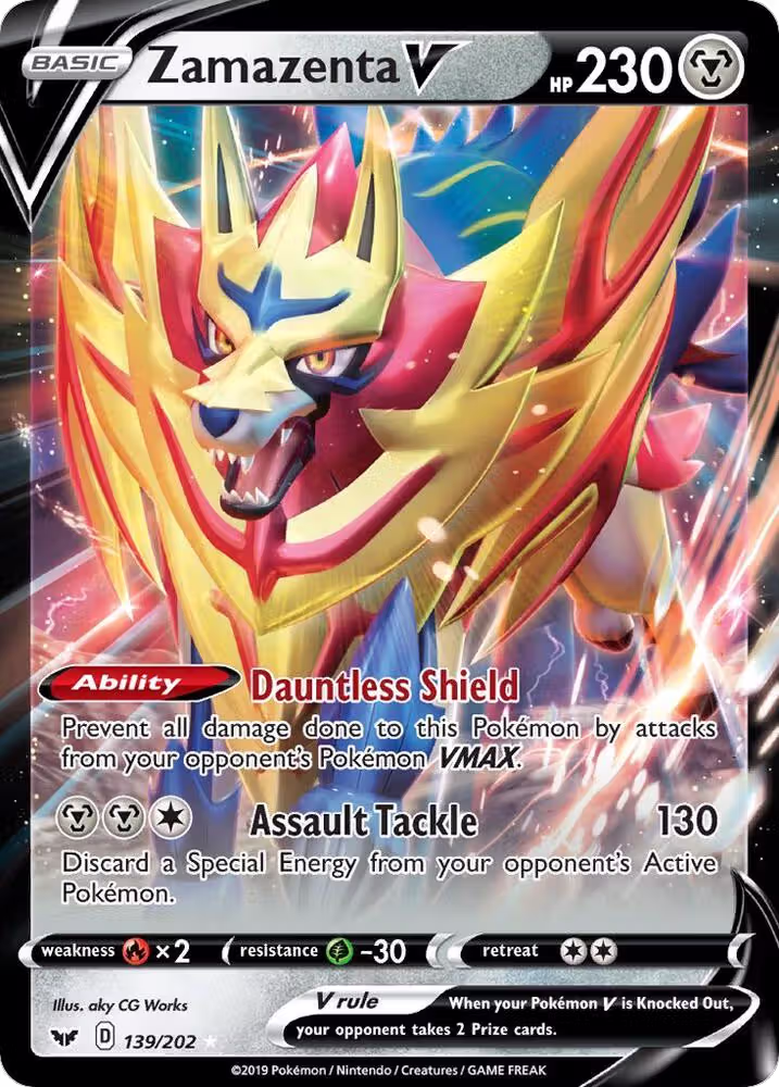 Zamazenta V (139/202), Sword & Shield Base Set — Pokémon card price