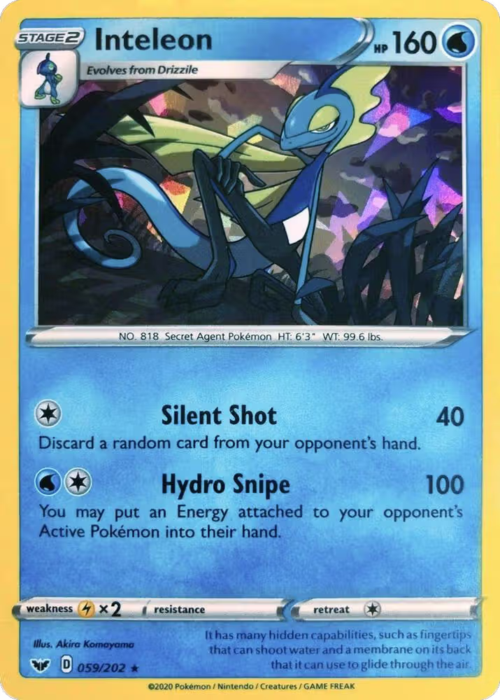 Inteleon - 059/202 (Cracked Ice Holo) (059/202), Deck Exclusives — Pokémon card price