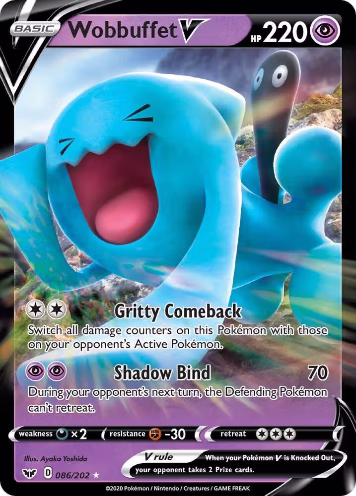 Wobbuffet V (086/202), Sword & Shield Base Set — Pokémon card price