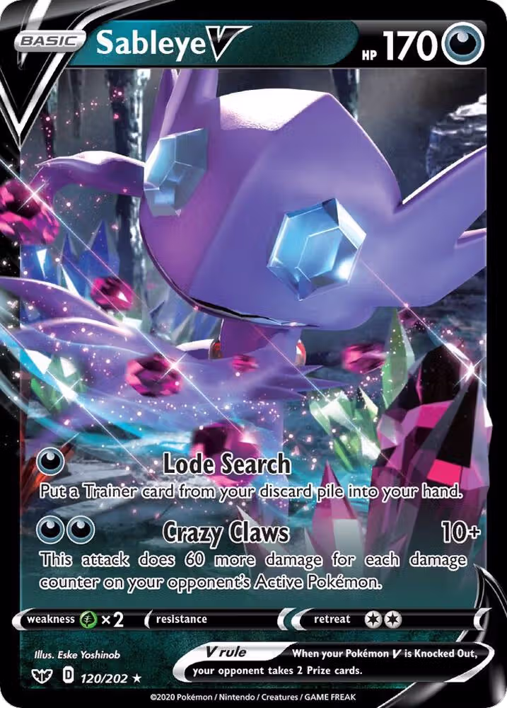 Sableye V (120/202), Sword & Shield Base Set — Pokémon card price