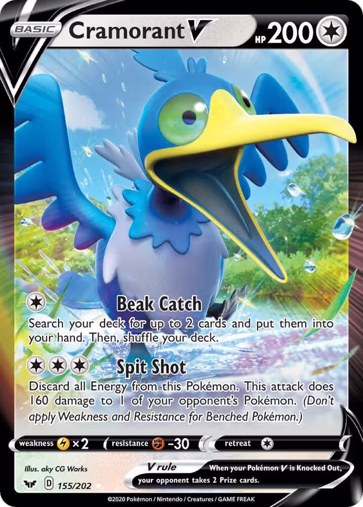 Cramorant V (155/202), Sword & Shield Base Set — Pokémon card price