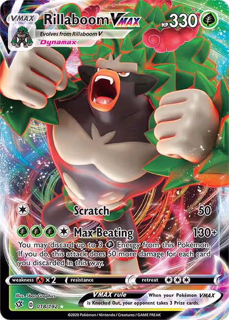 Rillaboom VMAX (018/192), Rebel Clash — Pokémon card price