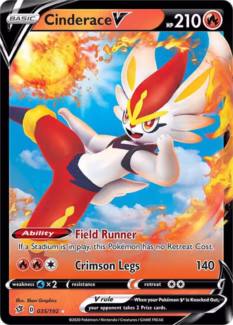 Cinderace V (035/192), Rebel Clash — Pokémon card price
