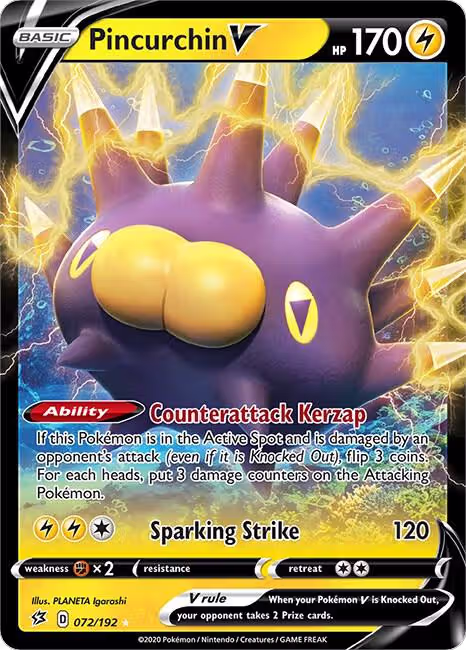 Pincurchin V (072/192), Rebel Clash — Pokémon card price