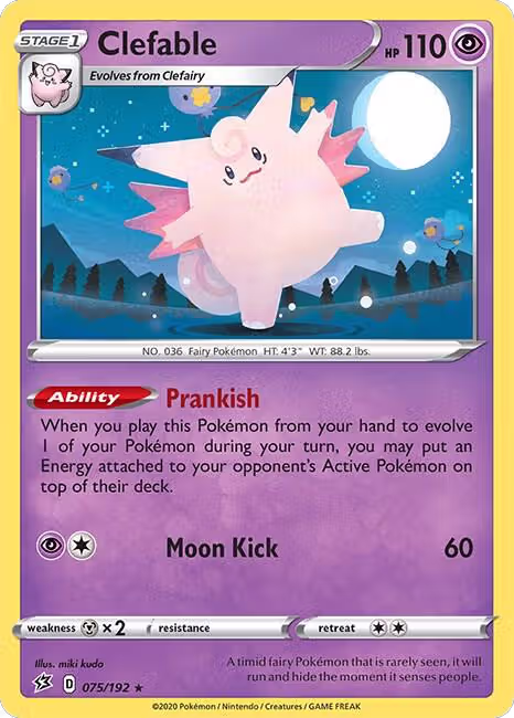 Clefable (075/192), Rebel Clash — Pokémon card price