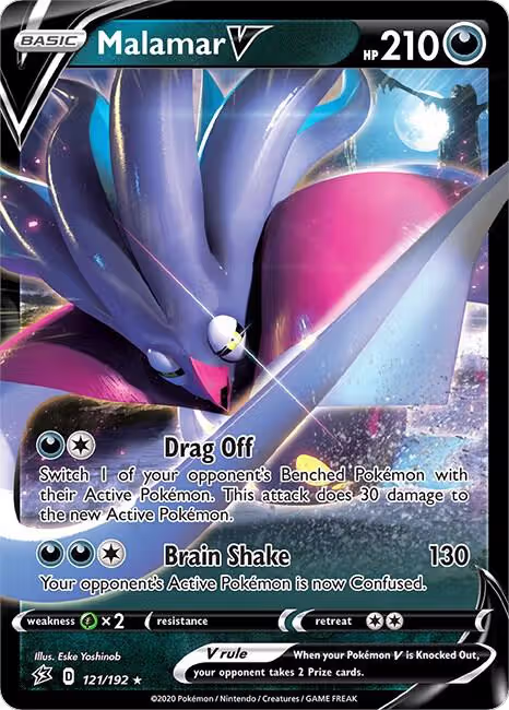 Malamar V (121/192), Rebel Clash — Pokémon card price
