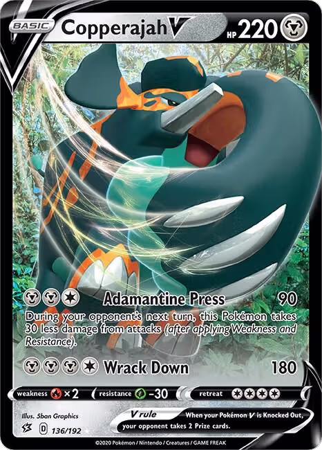 Copperajah V (136/192), Rebel Clash — Pokémon card price