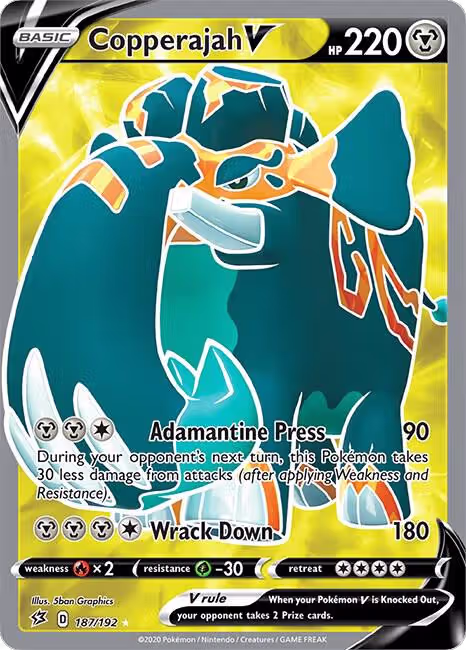 Copperajah V (Full Art) (187/192), Rebel Clash — Pokémon card price
