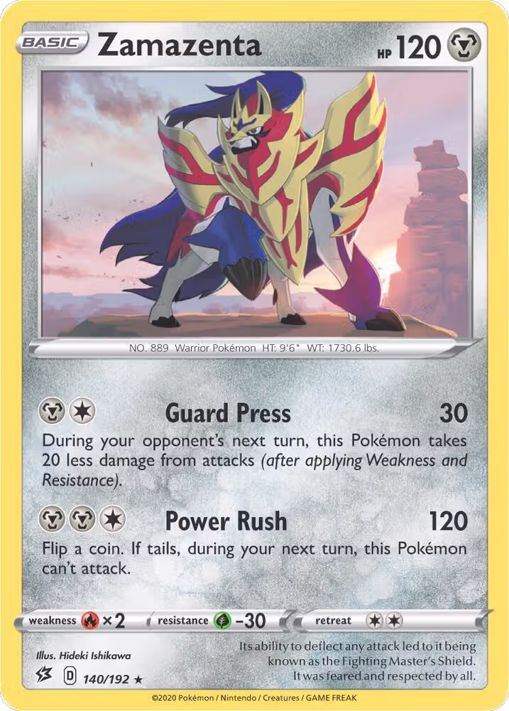 Zamazenta - 140/192 (Cracked Ice Holo) (140/192), Deck Exclusives — Pokémon card price