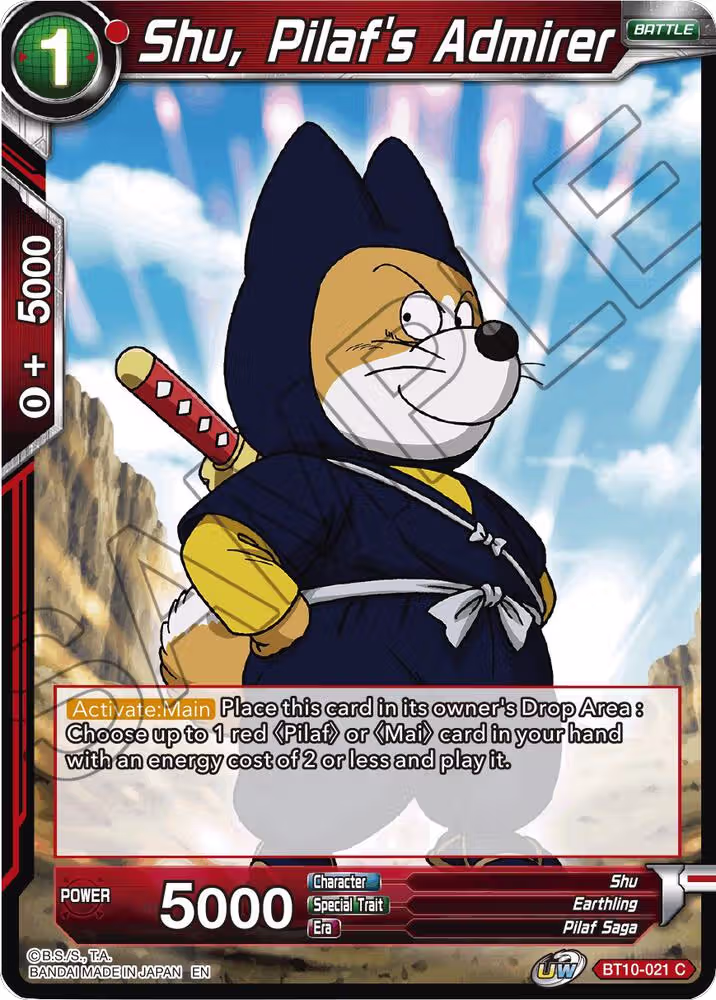 Shu, Pilaf's Admirer (BT10-021), Rise of the Unison Warrior — DB Super card price