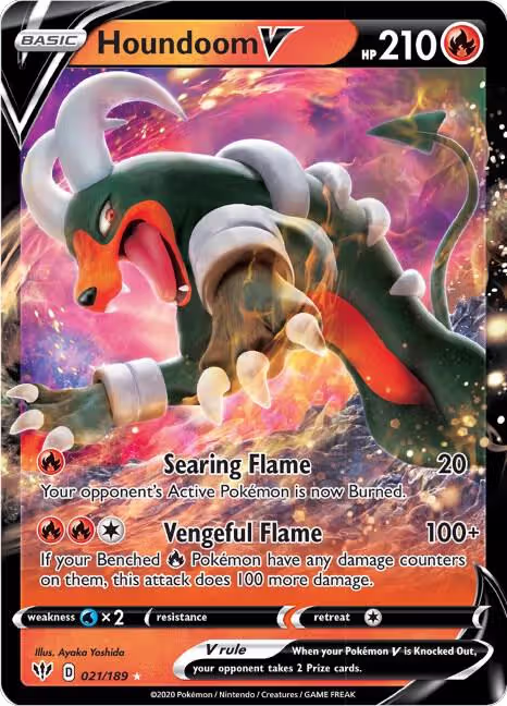 Houndoom V (021/189), Darkness Ablaze — Pokémon card price