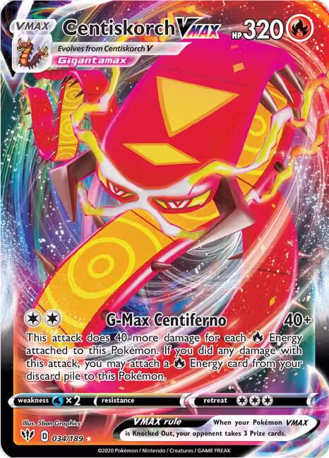 Centiskorch VMAX (034/189), Darkness Ablaze — Pokémon card price
