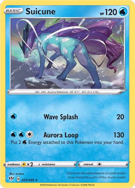 Suicune (037/189), Darkness Ablaze — Pokémon card price