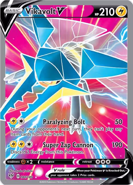 Vikavolt V (Full Art) (180/189), Darkness Ablaze — Pokémon card price