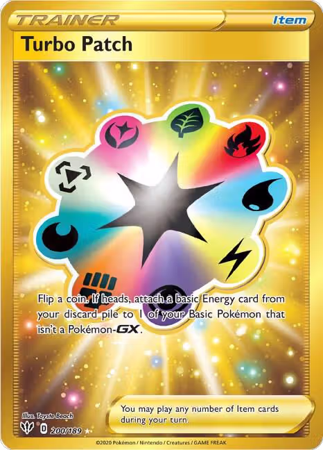 Turbo Patch (Secret) (200/189), Darkness Ablaze — Pokémon card price