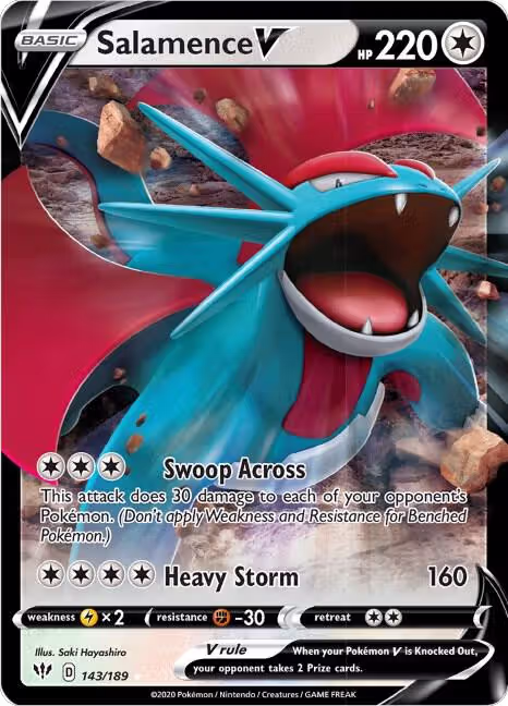 Salamence V (143/189), Darkness Ablaze — Pokémon card price