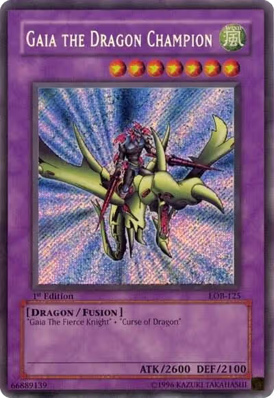 Gaia the Dragon Champion (LOB-125), The Legend of Blue Eyes White Dragon — Yu-Gi-Oh! card price
