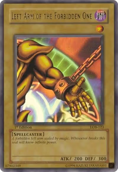 Left Arm of the Forbidden One (LOB-123), The Legend of Blue Eyes White Dragon — Yu-Gi-Oh! card price