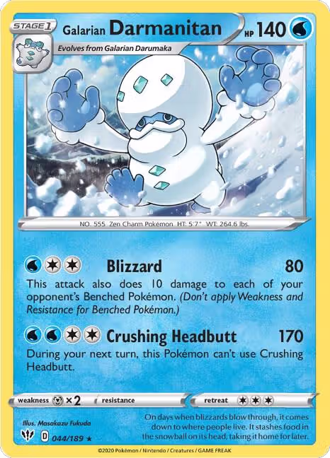 Galarian Darmanitan - 44/189 (Cracked Ice Holo) (044/189), Deck Exclusives — Pokémon card price