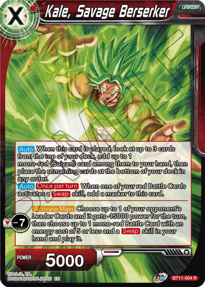 Kale, Savage Berserker (BT11-004), Vermilion Bloodline — DB Super card price