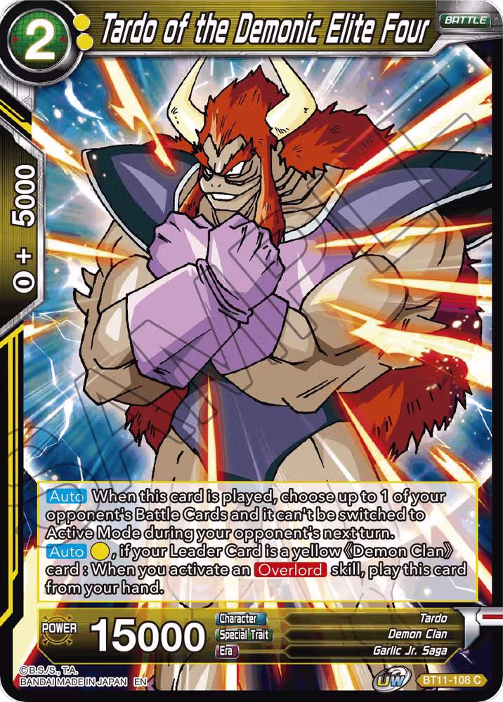 Tardo of the Demonic Elite Four (BT11-108), Vermilion Bloodline — DB Super card price