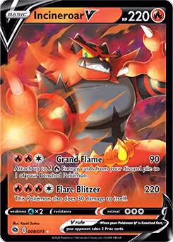 Incineroar V (08/73), Champion's Path — Pokémon card price