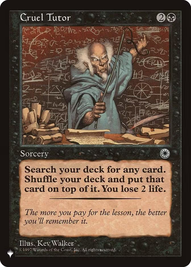 Cruel Tutor, The List Reprints — Magic card price