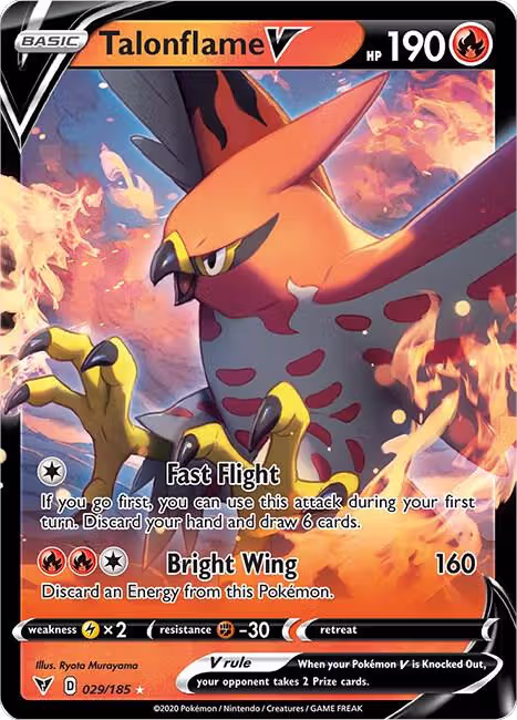 Talonflame V (029/185), Vivid Voltage — Pokémon card price