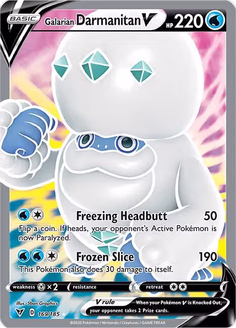 Galarian Darmanitan V (Full Art) (169/185), Vivid Voltage — Pokémon card price