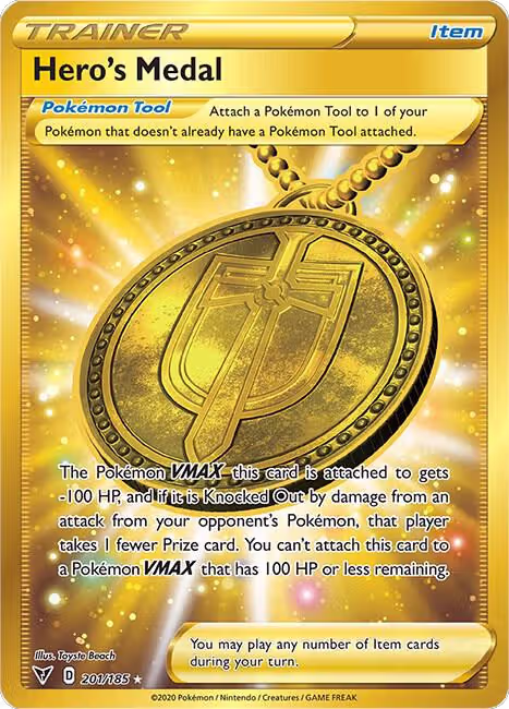 Hero's Medal (Secret) (201/185), Vivid Voltage — Pokémon card price