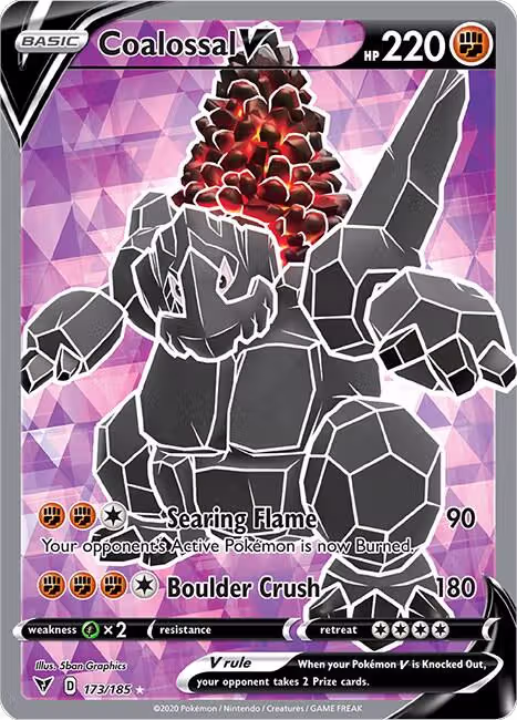 Coalossal V (Full Art) (173/185), Vivid Voltage — Pokémon card price