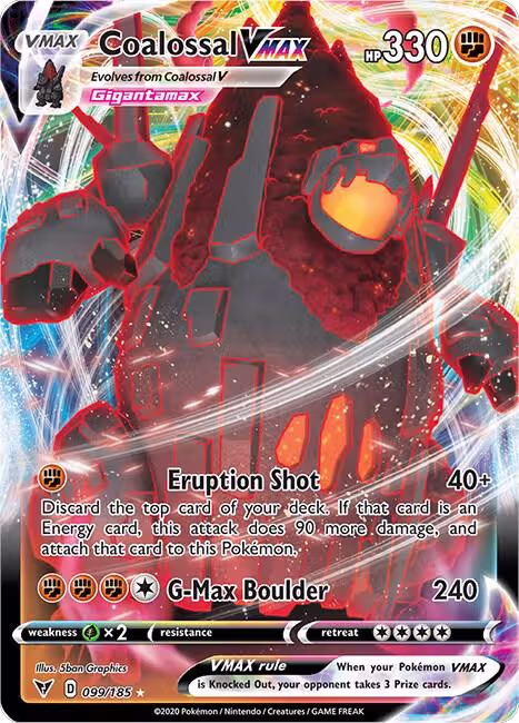 Coalossal VMAX (099/185), Vivid Voltage — Pokémon card price