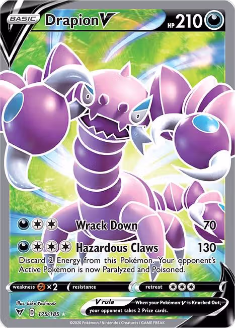 Drapion V (Full Art) (175/185), Vivid Voltage — Pokémon card price