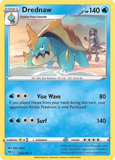 Drednaw - 39/185 (Cracked Ice Holo) (039/185), Deck Exclusives — Pokémon card price