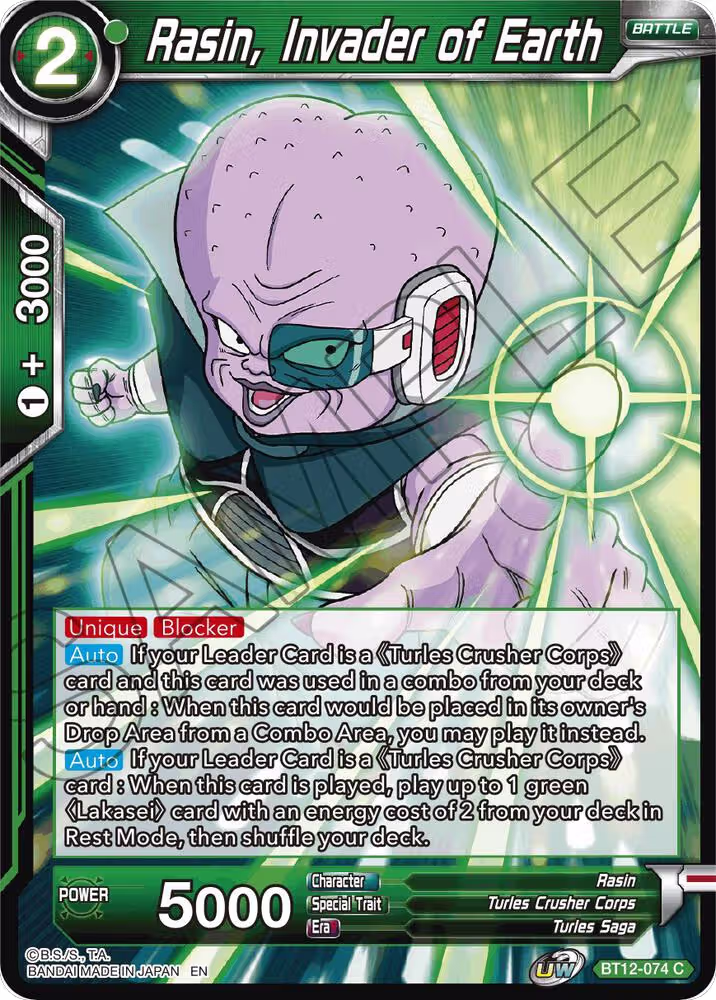 Rasin, Invader of Earth (BT12-074), Vicious Rejuvenation — DB Super card price