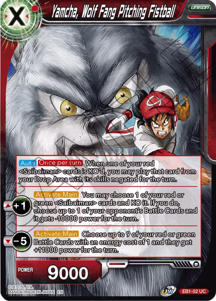 Yamcha, Wolf Fang Pitching Fistball (EB1-02), Battle Evolution Booster — DB Super card price