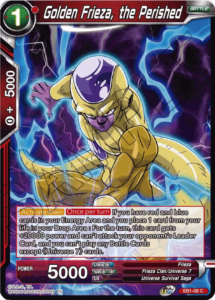 Golden Frieza, the Perished (EB1-08), Battle Evolution Booster — DB Super card price