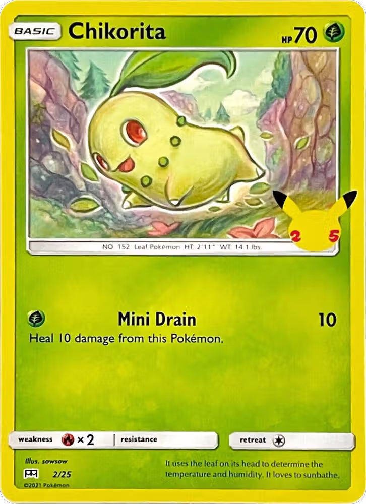 Chikorita - 2/25 (002/025), McDonald's 25th Anniversary Promos — Pokémon card price