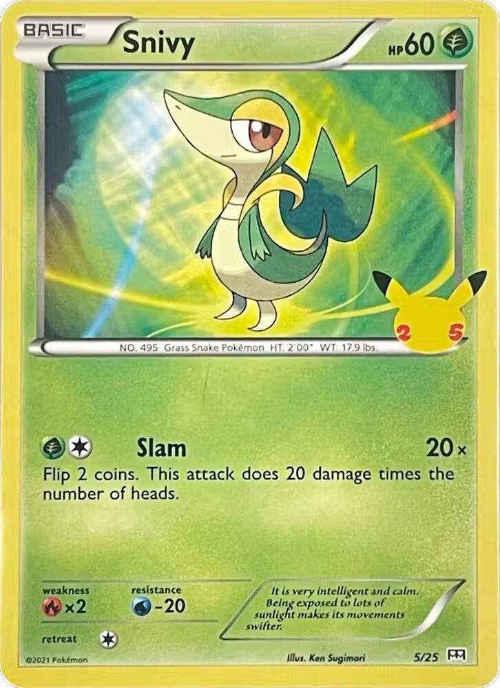 Snivy - 5/25 (005/025), McDonald's 25th Anniversary Promos — Pokémon card price
