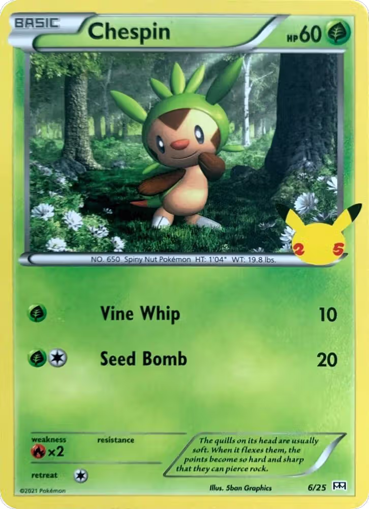 Chespin - 6/25 (006/025), McDonald's 25th Anniversary Promos — Pokémon card price