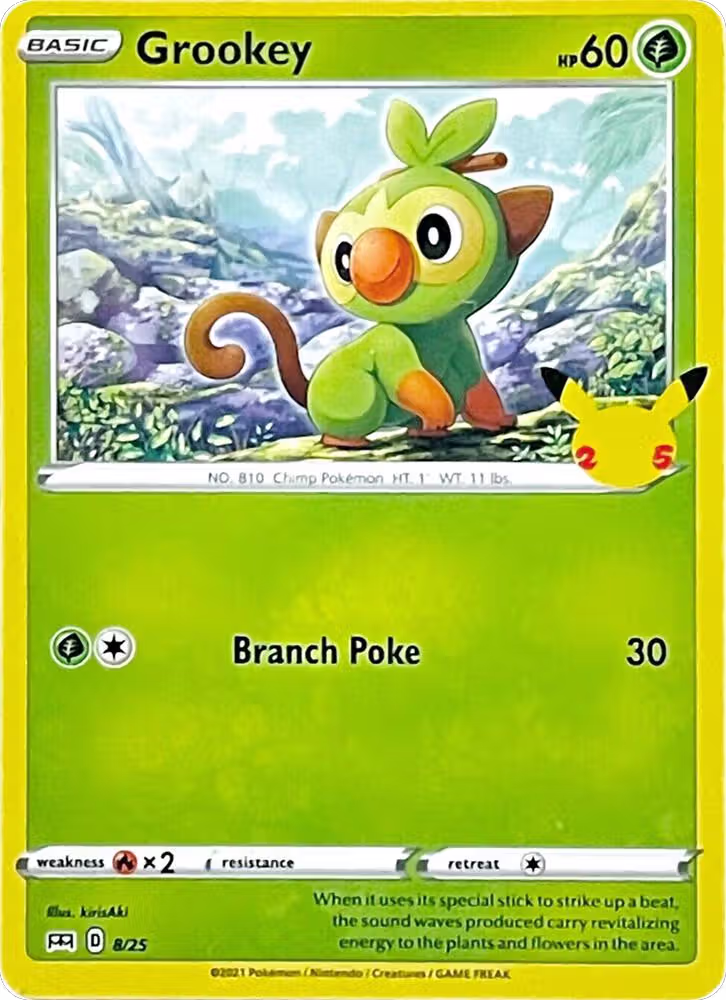 Grookey - 8/25 (008/025), McDonald's 25th Anniversary Promos — Pokémon card price