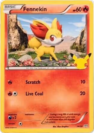 Fennekin - 14/25 (014/025), McDonald's 25th Anniversary Promos — Pokémon card price
