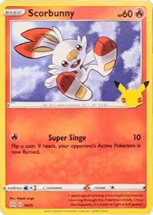 Scorbunny - 16/25 (016/025), McDonald's 25th Anniversary Promos — Pokémon card price