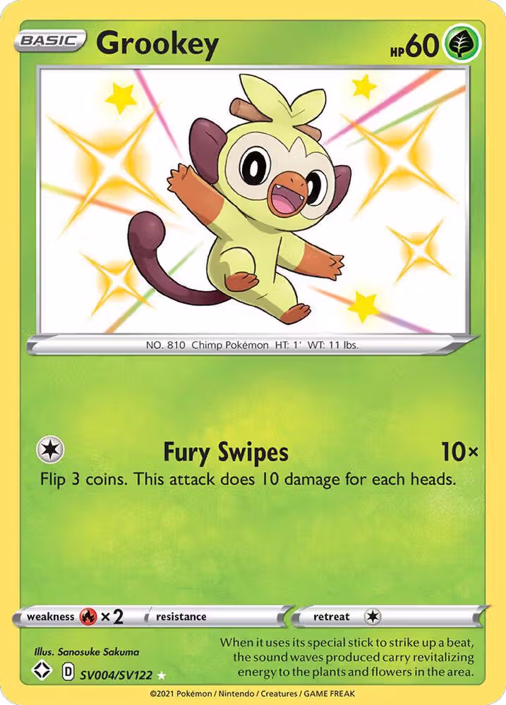 Grookey (SV004/SV122), Shining Fates: Shiny Vault — Pokémon card price