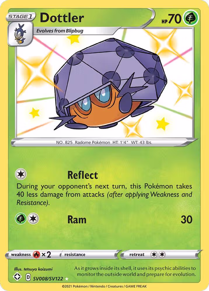 Dottler (SV008/SV122), Shining Fates: Shiny Vault — Pokémon card price