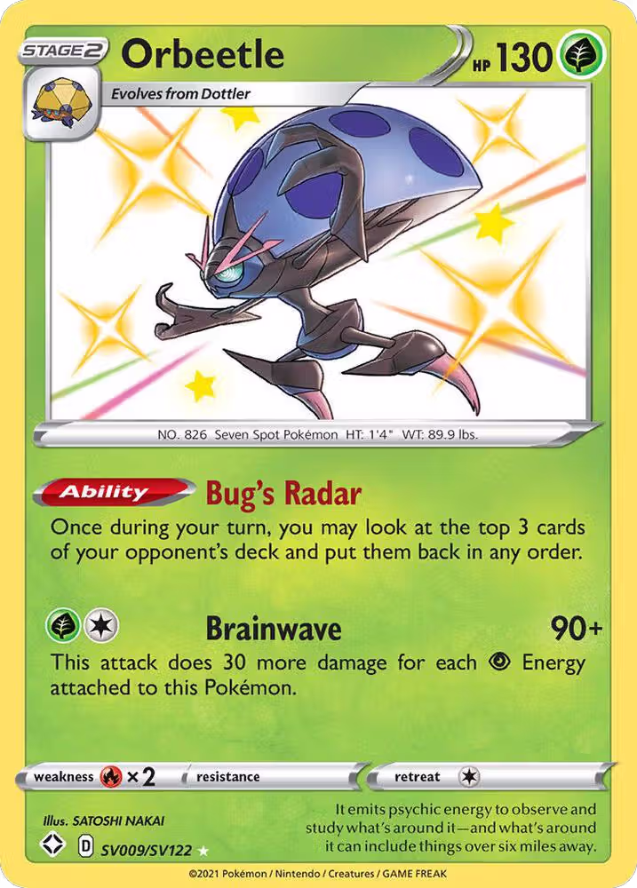 Orbeetle (SV009/SV122), Shining Fates: Shiny Vault — Pokémon card price
