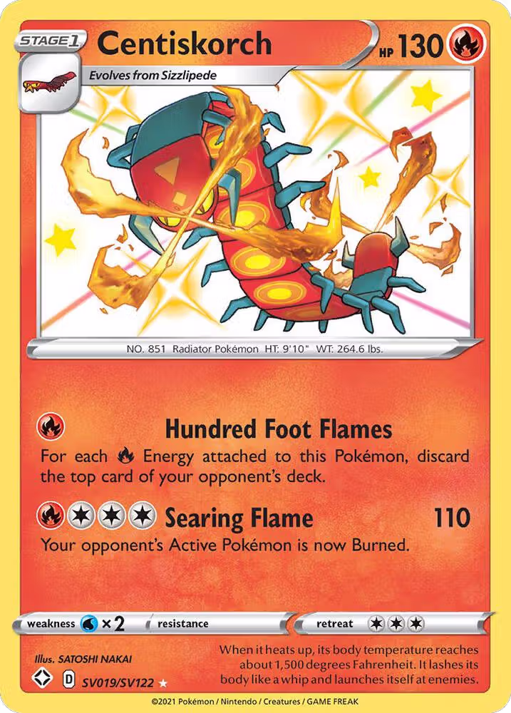 Centiskorch (SV019/SV122), Shining Fates: Shiny Vault — Pokémon card price
