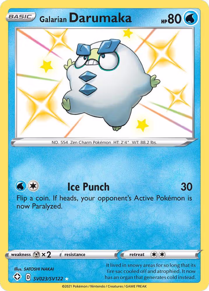 Galarian Darumaka (SV023/SV122), Shining Fates: Shiny Vault — Pokémon card price