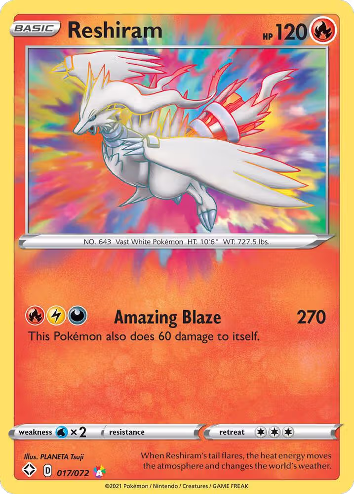 Reshiram (017/072), Shining Fates — Pokémon card price