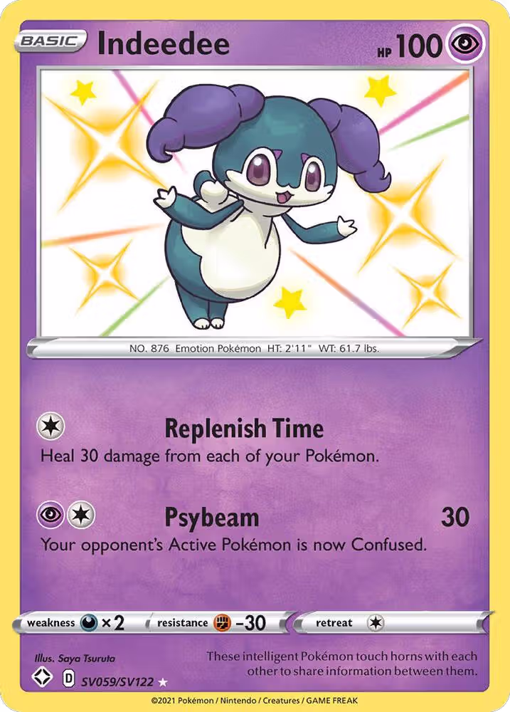 Indeedee (SV059/SV122), Shining Fates: Shiny Vault — Pokémon card price